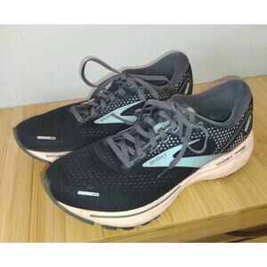 Brooks Ghost 14 Running Shoes Womens Sz 8.5 Black/peach Athletic Road Trainers